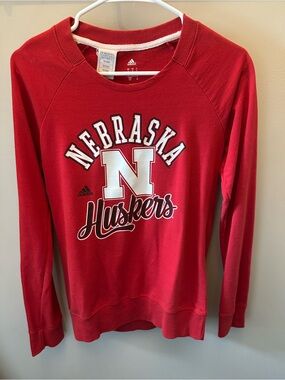 Adidas Red Nebraska Huskers Pullover Sweatshirt